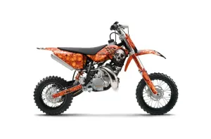 KTM SX 50 Adventure Jr / Sr Dirt Bike Graphic Kit - 2009-2015 Bone Collector Orange