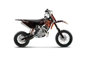 KTM SX 50 Adventure Jr / Sr Dirt Bike Graphic Kit - 2009-2015 Silver Star - Reloaded Orange
