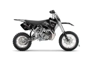 KTM SX 65 Dirt Bike Graphic Kit - 2002-2008 Skulls and Hammers Silver
