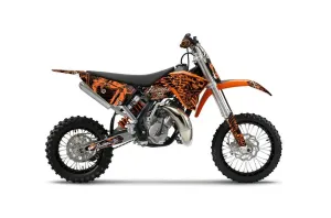 KTM SX 65 Dirt Bike Graphic Kit - 2009-2015 Skulls and Hammers Orange