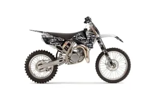 KTM SX 85 Dirt Bike Graphic Kit - 2004-2005 Silver Star - Silverhaze White