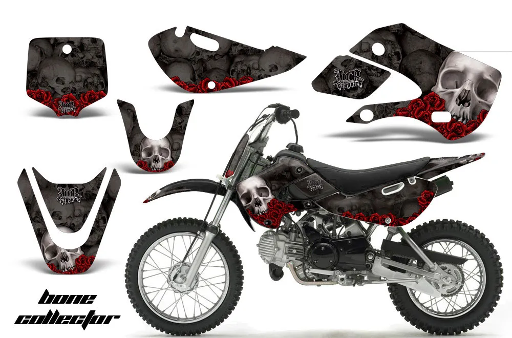 Suzuki DRZ 110 Dirt Bike Graphic Kit - All Years Bone Collector Black