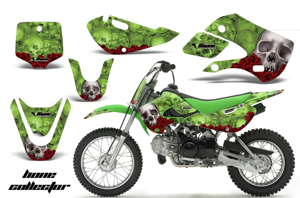Suzuki DRZ 110 Dirt Bike Graphic Kit - All Years Bone Collector Green