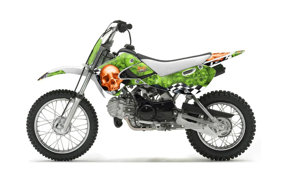 Suzuki DRZ 110 Dirt Bike Graphic Kit - All Years Bone Collector Orange