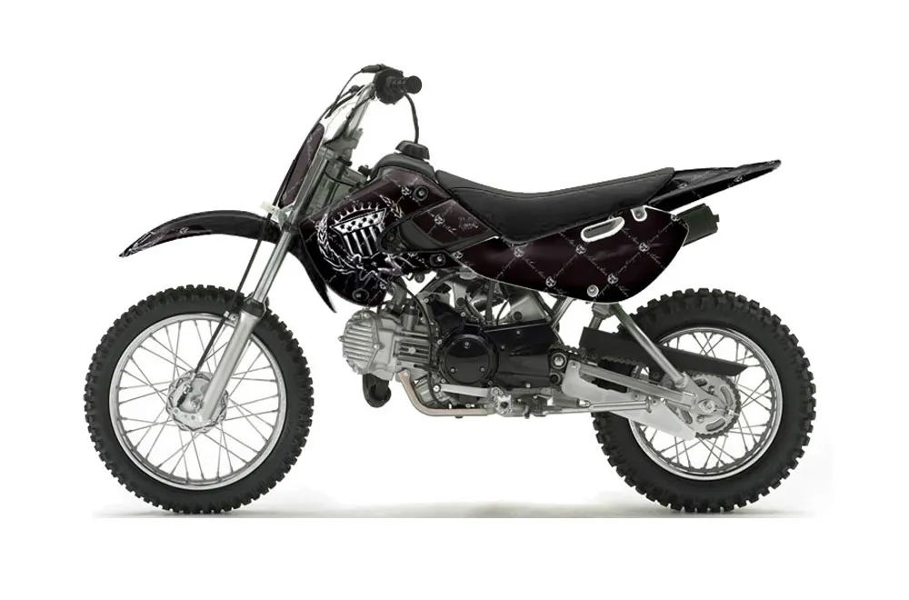 Suzuki DRZ 110 Dirt Bike Graphic Kit - All Years Silver Star - Reloaded Black