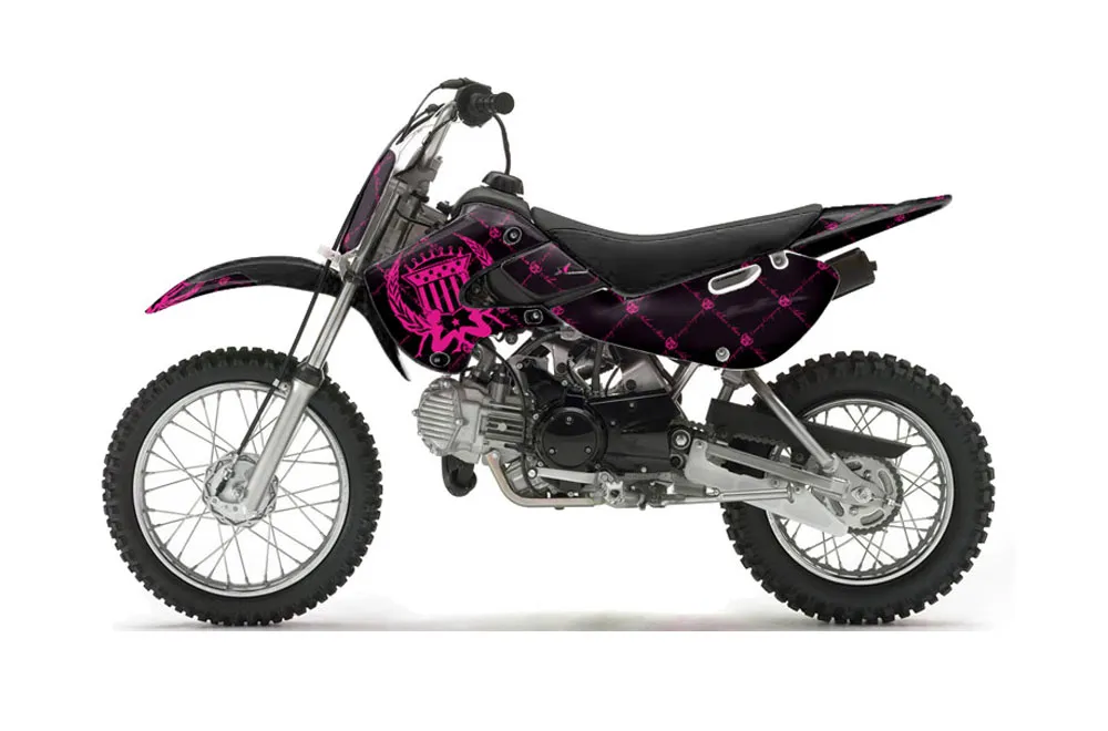 Suzuki DRZ 110 Dirt Bike Graphic Kit - All Years Silver Star - Reloaded Pink
