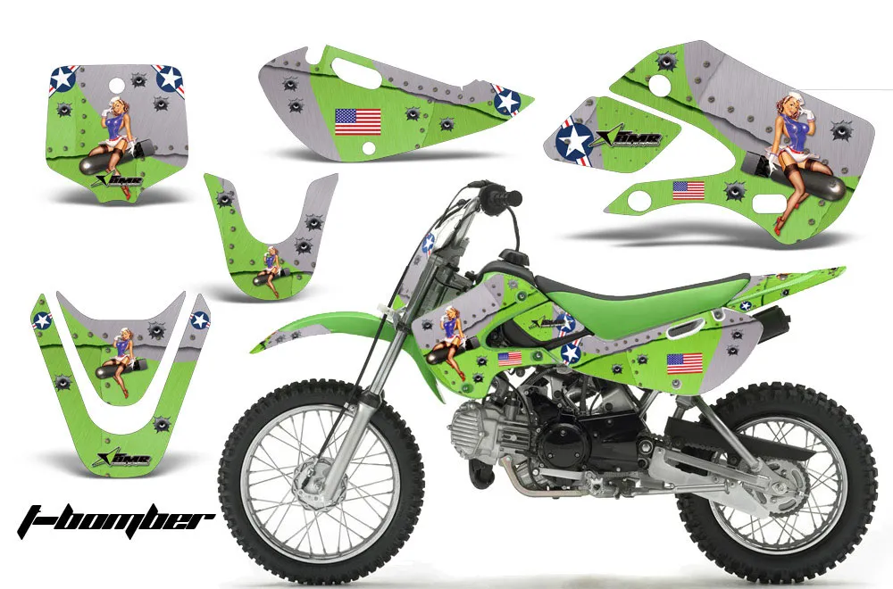 Suzuki DRZ 110 Dirt Bike Graphic Kit - All Years T Bomber Green