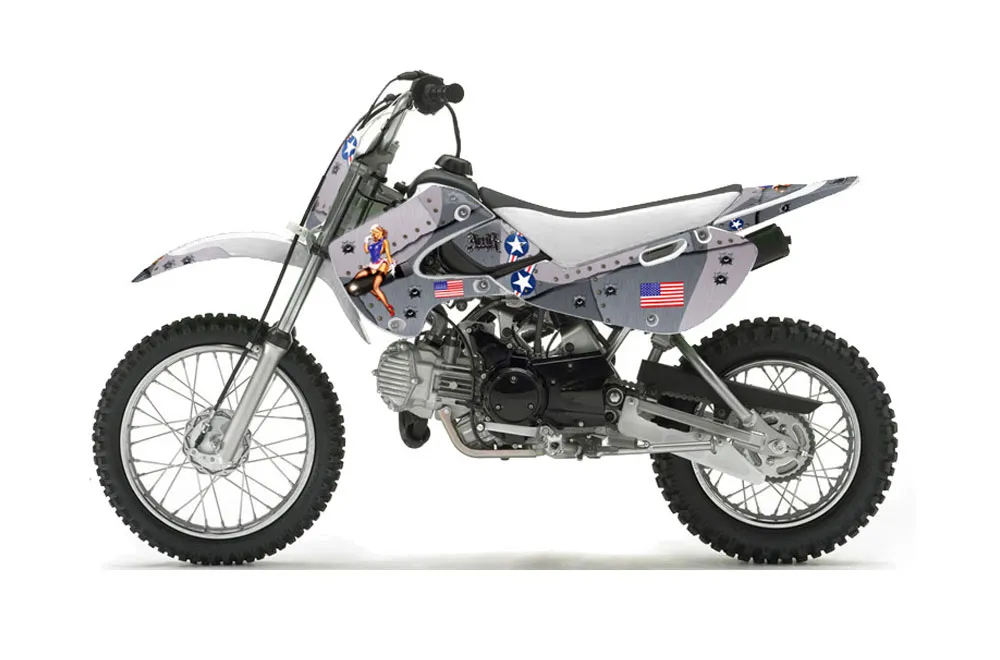 Suzuki DRZ 110 Dirt Bike Graphic Kit - All Years T Bomber Silver