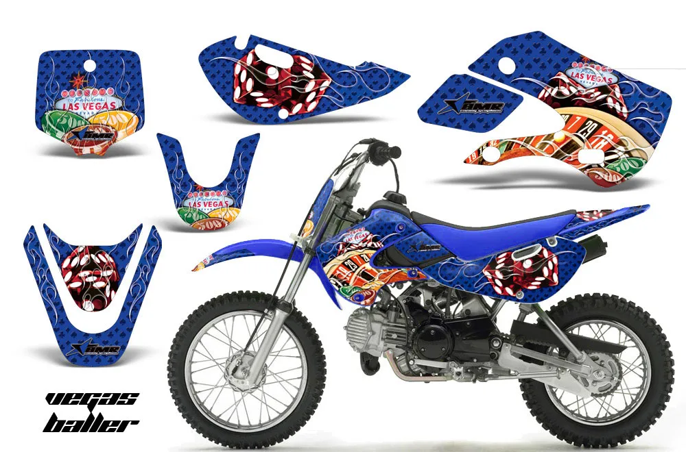 Suzuki DRZ 110 Dirt Bike Graphic Kit - All Years Vegas Baller Blue