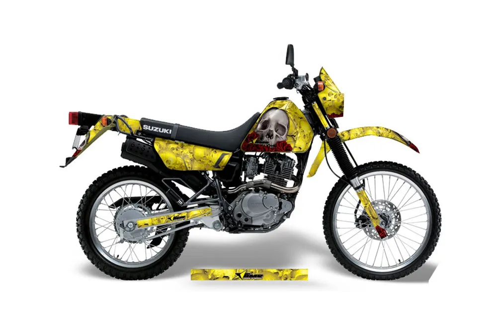 Suzuki DRZ 200 SE Dirt Bike Graphic Kit - 1996-2009 Bone Collector Yellow