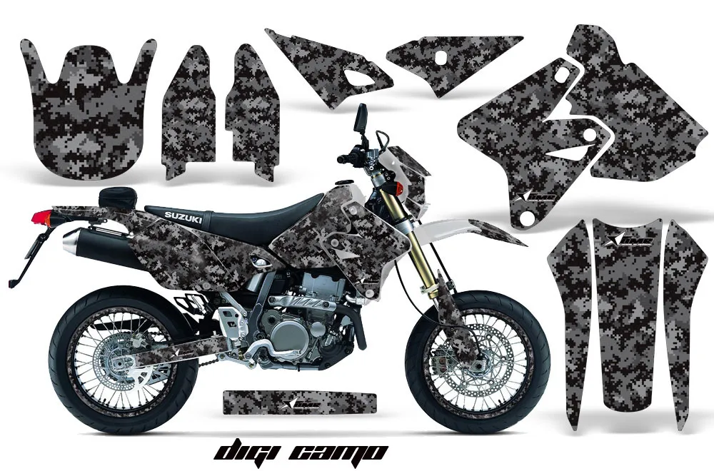 Suzuki DRZ 400 S Metal Tank Dirt Bike Graphic Kit - 2000-2023 Digicamo Black