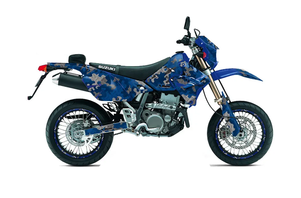 Suzuki DRZ 400 S Metal Tank Dirt Bike Graphic Kit - 2000-2023 Dog Fighter Blue