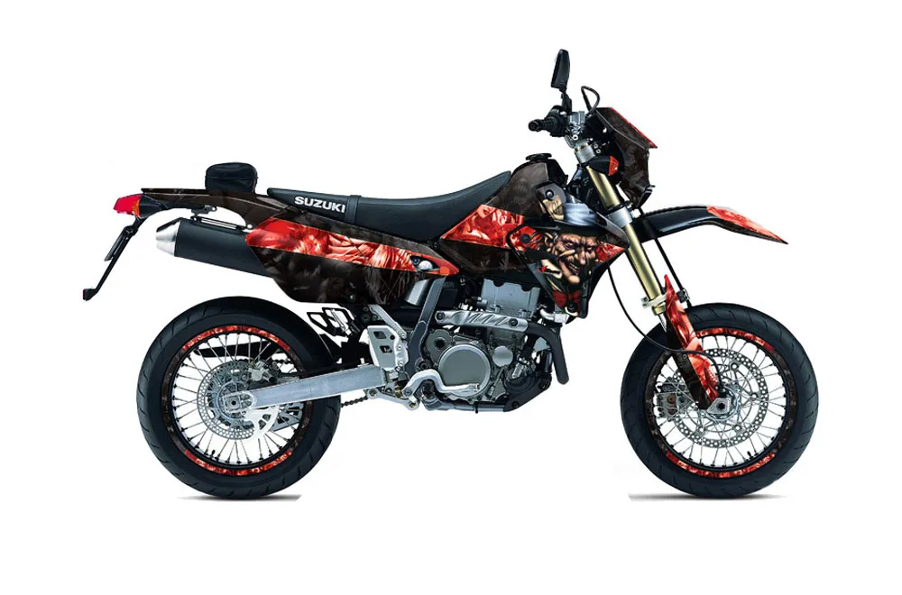 Suzuki DRZ 400 S Metal Tank Dirt Bike Graphic Kit - 2000-2023 Mad Hatter Black