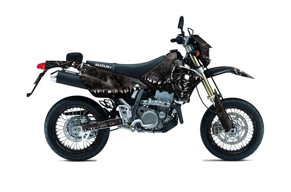 Suzuki DRZ 400 S Metal Tank Dirt Bike Graphic Kit - 2000-2023 Reaper Black