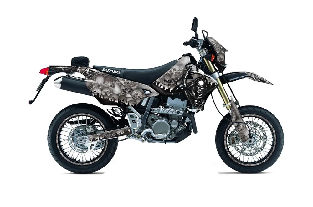 Suzuki DRZ 400 S Metal Tank Dirt Bike Graphic Kit - 2000-2023 Reaper Silver