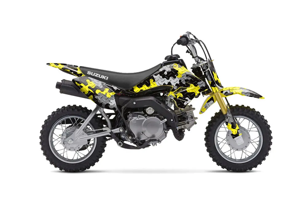 Suzuki DRZ 70 Dirt Bike Graphic Kit - 2008-2016 Camoplate Yellow