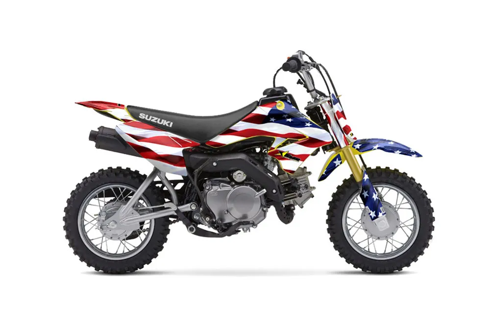 Suzuki DRZ 70 Dirt Bike Graphic Kit - 2008-2016 Stars and Stripes Red White & Blue