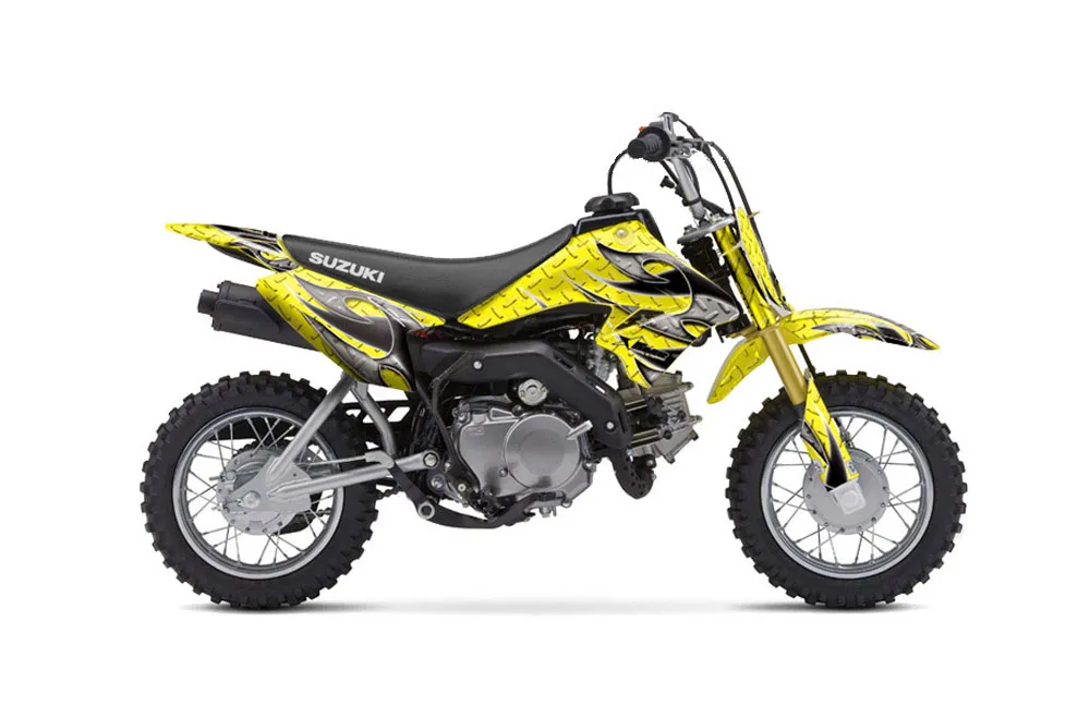 Suzuki DRZ 70 Dirt Bike Graphic Kit - 2008-2016 Tribal Flame Yellow