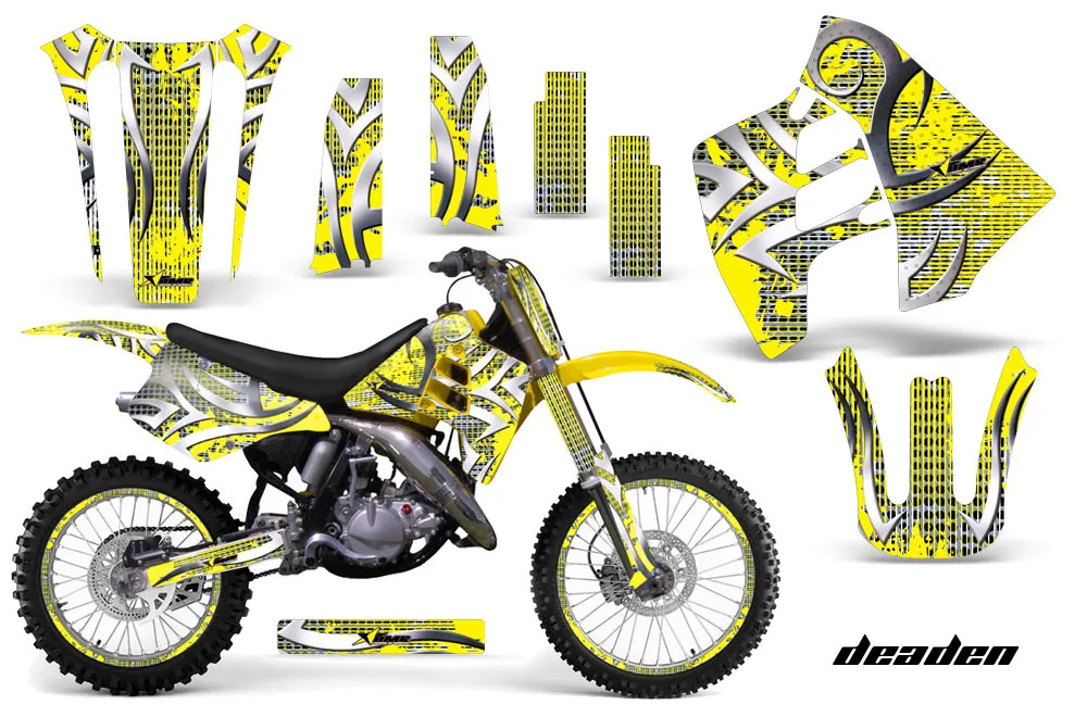 Suzuki RM 125 Dirt Bike Graphic Kit - 1992 Deaden Yellow