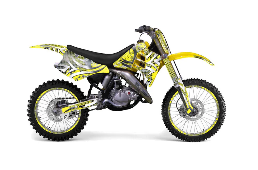 Suzuki RM 125 Dirt Bike Graphic Kit - 1992 Deaden Yellow
