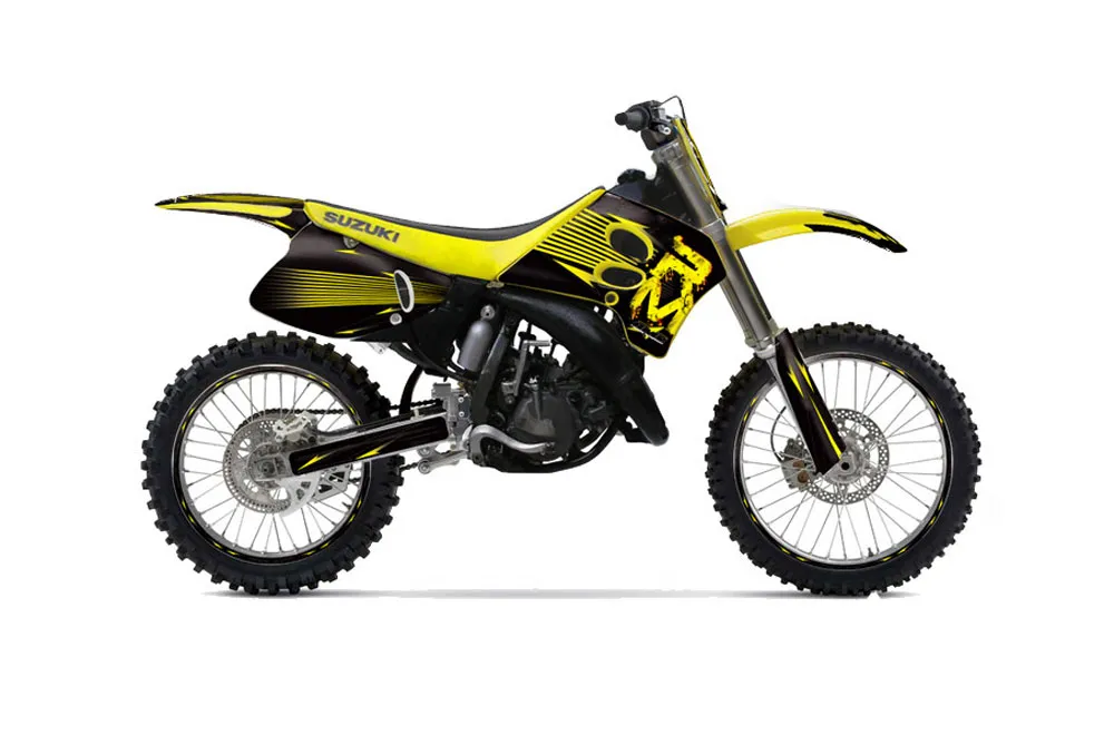 Suzuki RM 125 Dirt Bike Graphic Kit - 1993-1995 Factory Yellow