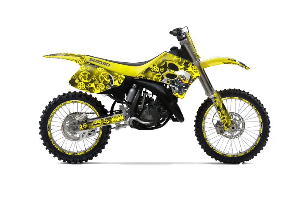 Suzuki RM 125 Dirt Bike Graphic Kit - 1993-1995 Motorhead Yellow