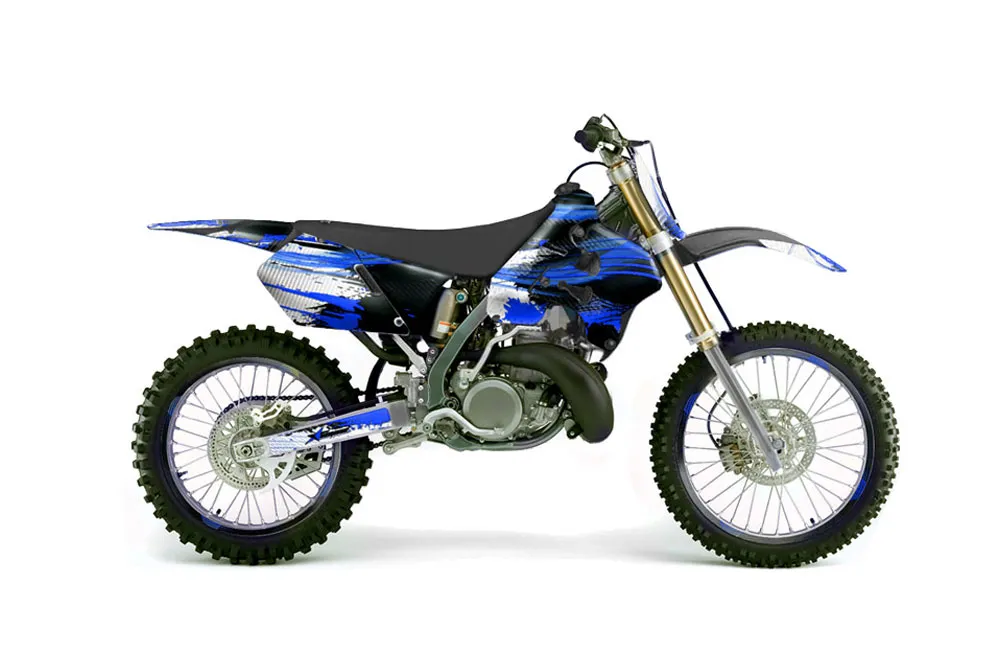 Suzuki RM 125 Dirt Bike Graphic Kit - 1996-1998 Carbon X Blue