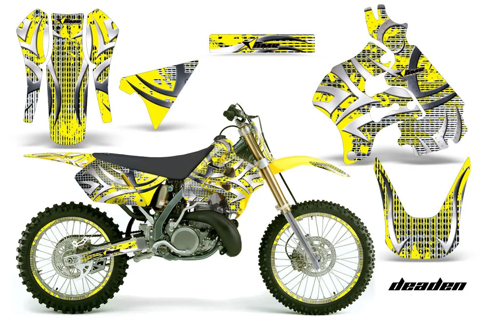 Suzuki RM 125 Dirt Bike Graphic Kit - 1996-1998 Deaden Yellow