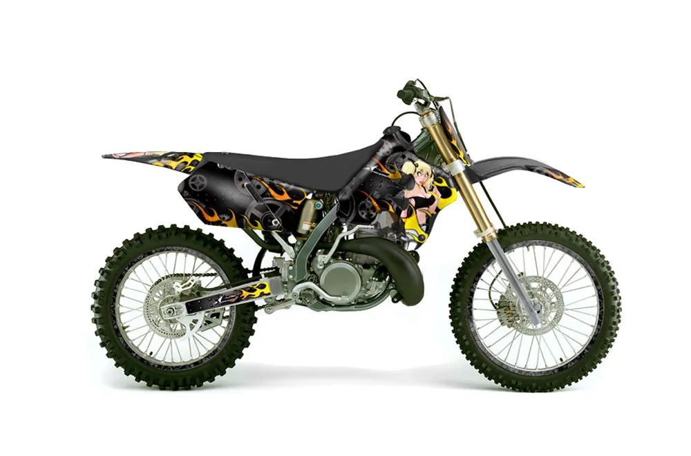 Suzuki RM 125 Dirt Bike Graphic Kit - 1996-1998 Motorhead Mandy Black