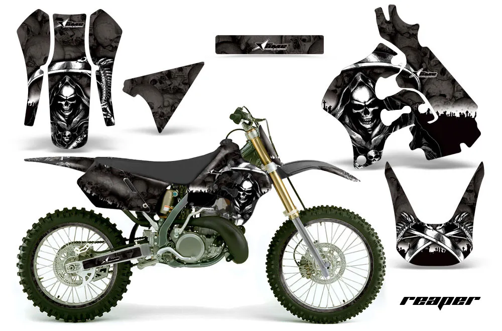 Suzuki RM 125 Dirt Bike Graphic Kit - 1996-1998 Reaper Black