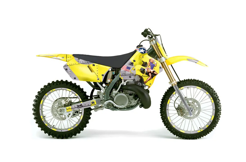 Suzuki RM 125 Dirt Bike Graphic Kit - 1996-1998 T Bomber Yellow