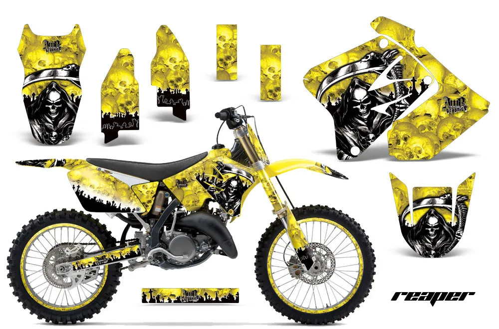 Suzuki RM 125 Dirt Bike Graphic Kit - 2001-2009 Reaper Yellow