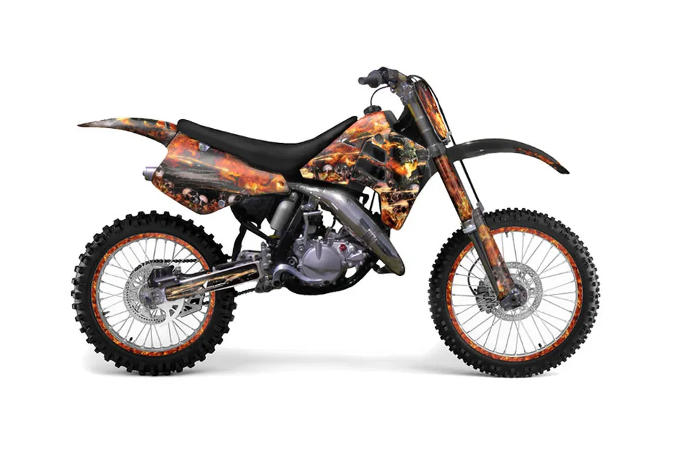 Suzuki RM 250 Dirt Bike Graphic Kit - 1989-1992 Firestorm Black