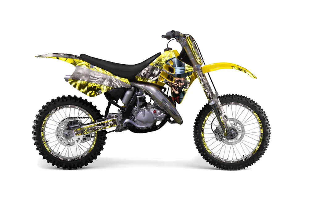 Suzuki RM 250 Dirt Bike Graphic Kit - 1989-1992 Mad Hatter Yellow