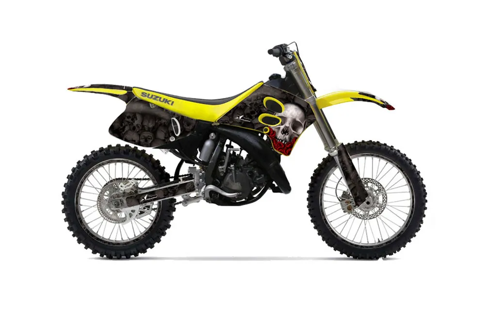 Suzuki RM 250 Dirt Bike Graphic Kit - 1993-1995 Bone Collector Black