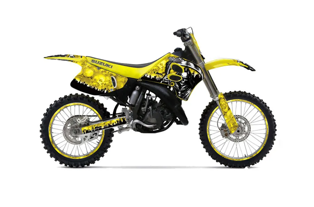 Suzuki RM 250 Dirt Bike Graphic Kit - 1993-1995 Reaper Yellow