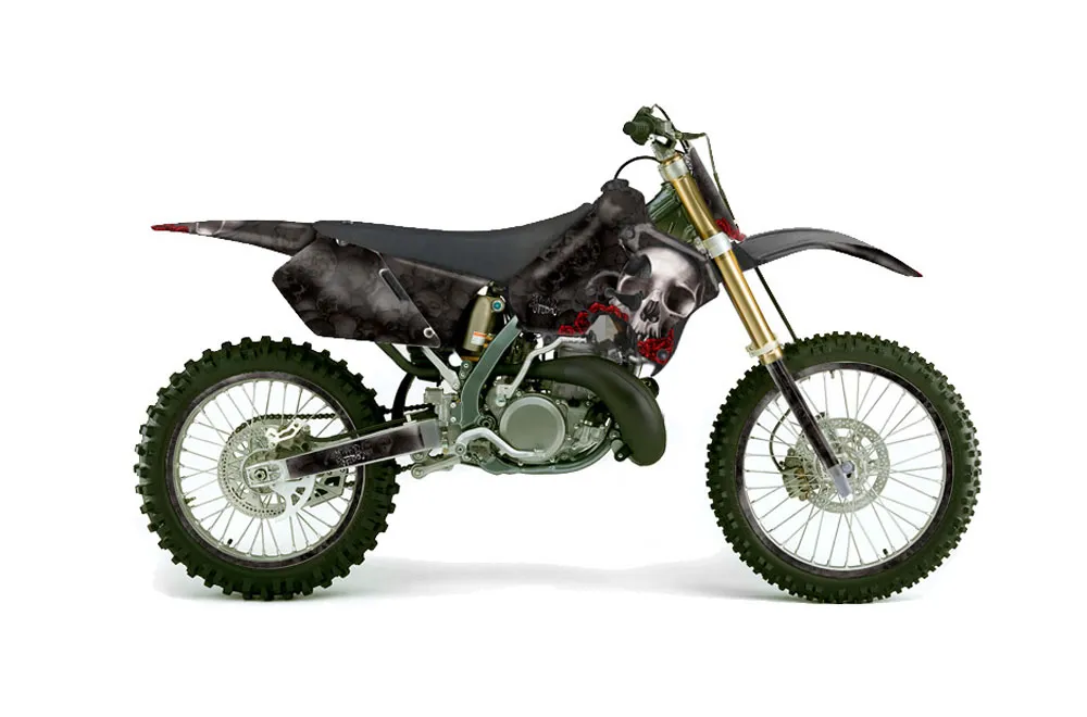 Suzuki RM 250 Dirt Bike Graphic Kit - 1996-1998 Bone Collector Black