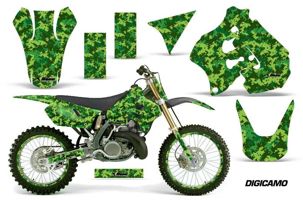 Suzuki RM 250 Dirt Bike Graphic Kit - 1996-1998 Digicamo Green