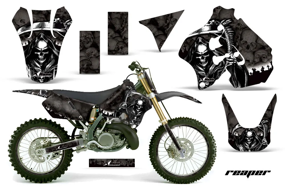 Suzuki RM 250 Dirt Bike Graphic Kit - 1996-1998 Reaper Black