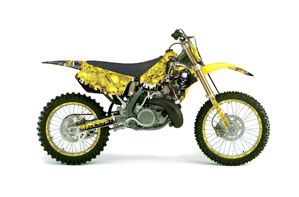 Suzuki RM 250 Dirt Bike Graphic Kit - 1996-1998 Reaper Yellow
