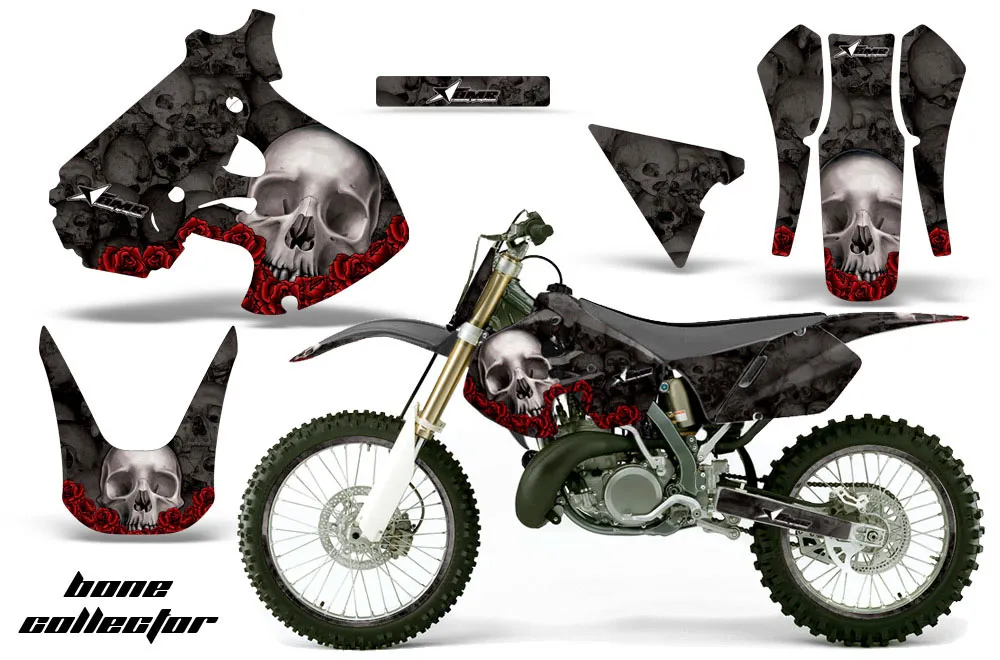 Suzuki RM 250 Dirt Bike Graphic Kit - 1999-2000 Bone Collector Black