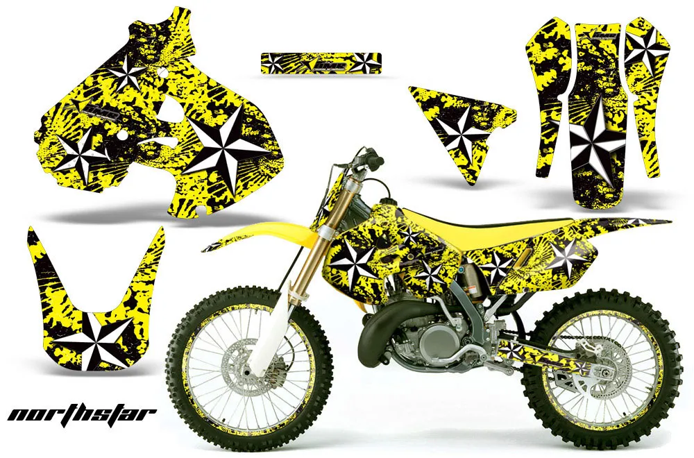 Suzuki RM 250 Dirt Bike Graphic Kit - 1999-2000 NorthStar Yellow
