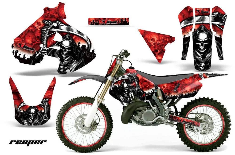 Suzuki RM 250 Dirt Bike Graphic Kit - 1999-2000 Reaper Red