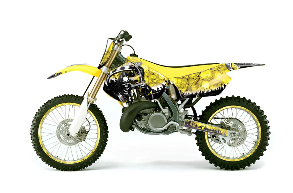 Suzuki RM 250 Dirt Bike Graphic Kit - 1999-2000 Reaper Yellow