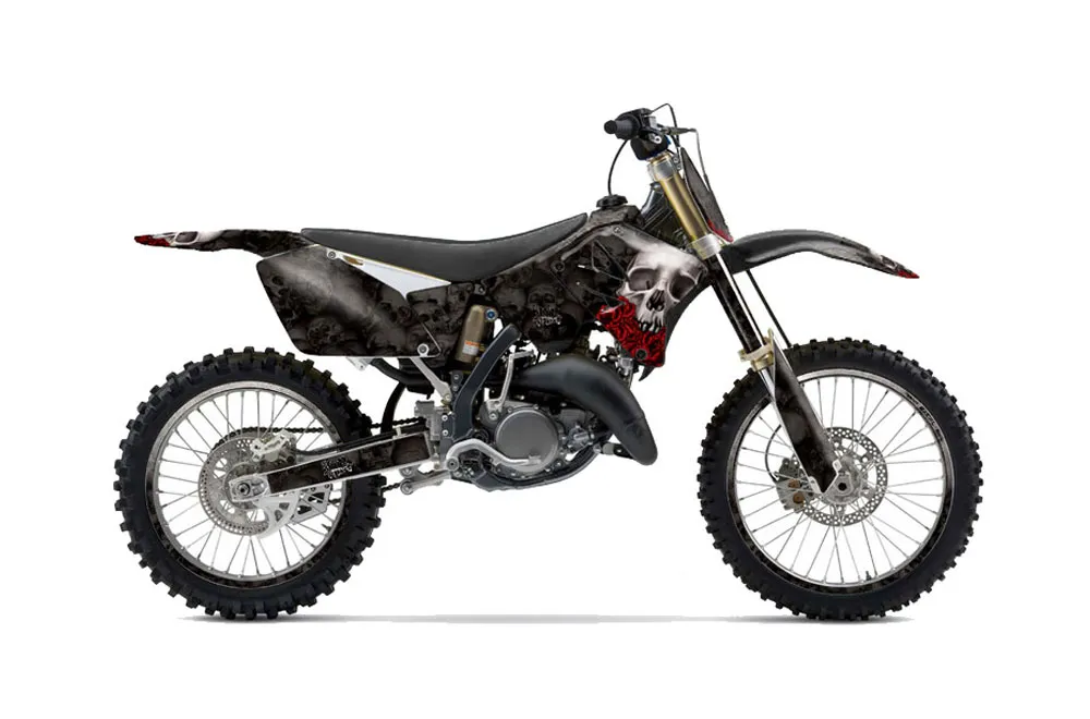 Suzuki RM 250 Dirt Bike Graphic Kit - 2001-2009 Bone Collector Black