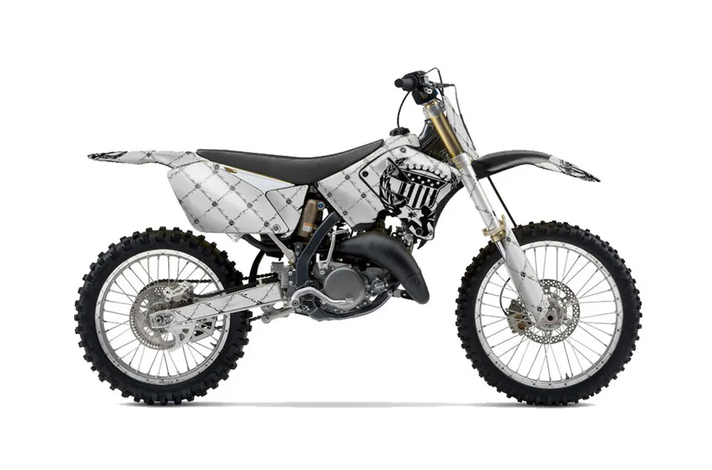 Suzuki RM 250 Dirt Bike Graphic Kit - 2001-2009 Silver Star - Reloaded Silver