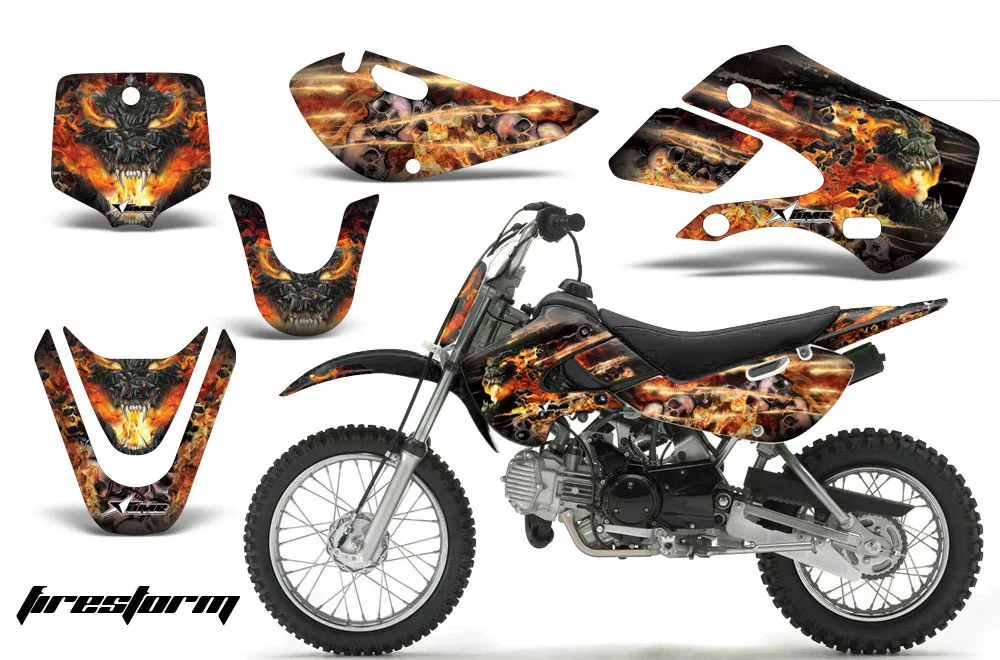 Suzuki RM 65 Dirt Bike Graphic Kit - All Years Firestorm Black