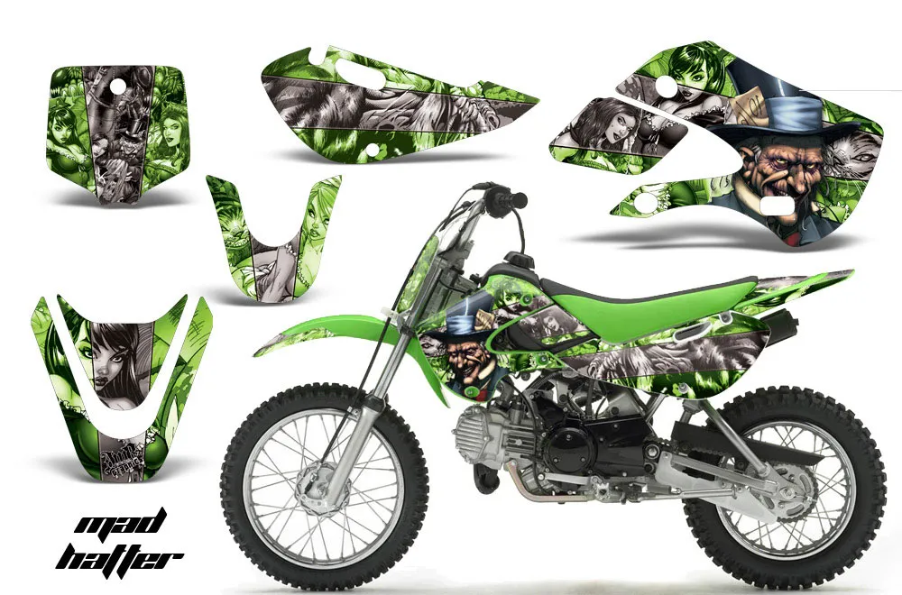 Suzuki RM 65 Dirt Bike Graphic Kit - All Years Mad Hatter Green