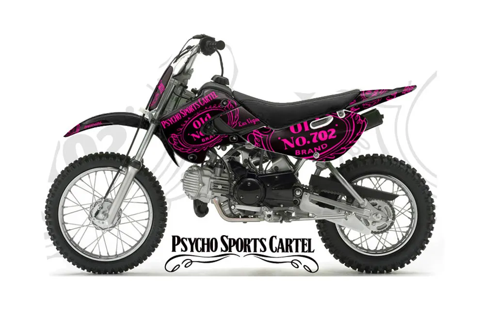 Suzuki RM 65 Dirt Bike Graphic Kit - All Years Psycho Sports Cartel Pink