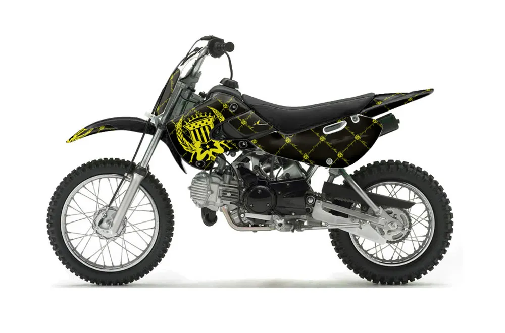 Suzuki RM 65 Dirt Bike Graphic Kit - All Years Silver Star - Reloaded Yellow